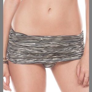 Striped Black and White Bikini Bottom